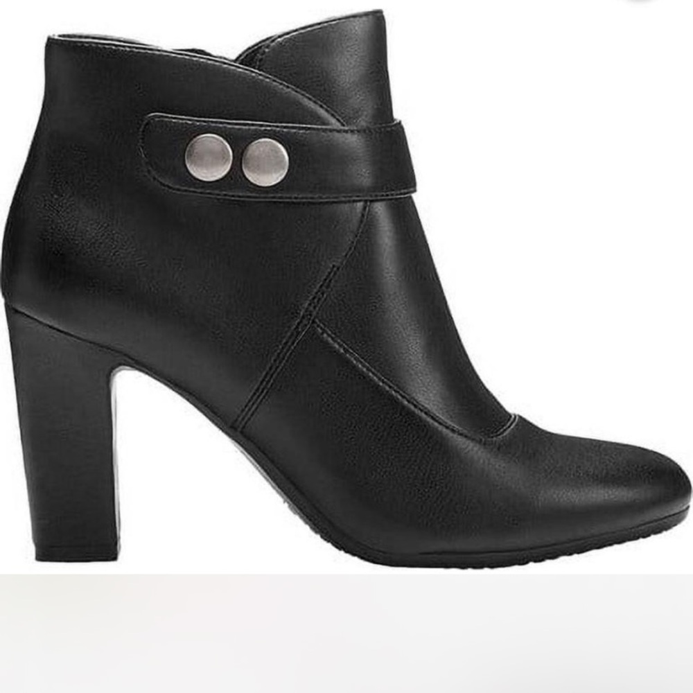 Sleek Black Ankle Booties with High Heel